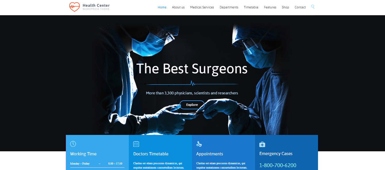 Mejores plantillas de Wordpress para Centros de Salud, Médicos, Clínicas y Hospitales del 2021 12