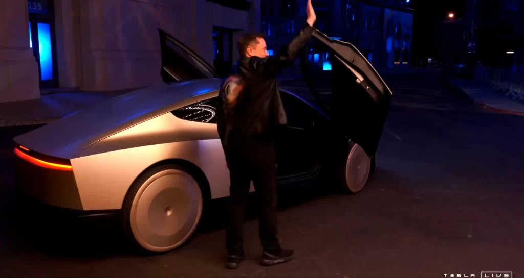 Elon Musk presenta el Cybercab en el evento de robotaxi de Tesla 2 Elon Musk presenta el Cybercab en el evento de robotaxi de Tesla 2