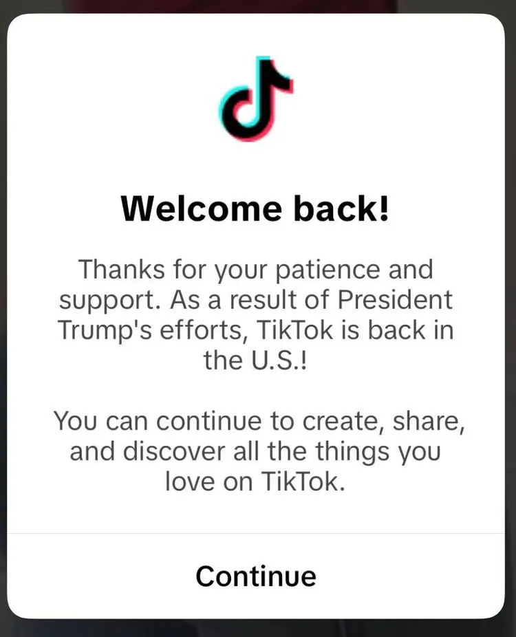 TikTok regresa parcialmente en Estados Unidos 1