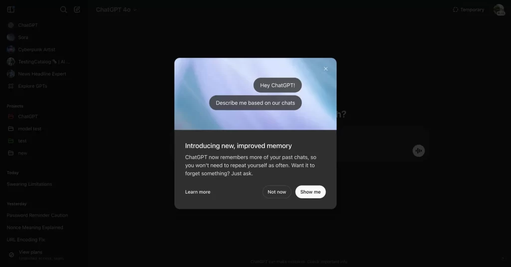 ChatGPT se actualiza: OpenAI prepara memoria mejorada y un novedoso control de razonamiento 2 ChatGPT se actualiza: OpenAI prepara memoria mejorada y un novedoso control de razonamiento 2