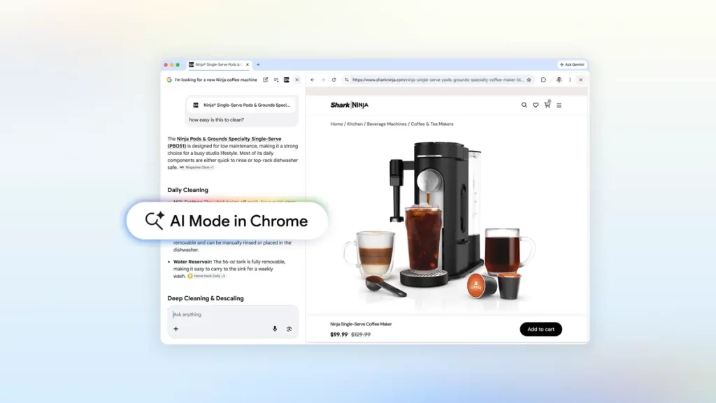 Google integra un nuevo modo de inteligencia artificial en Chrome para transformar la búsqueda 2