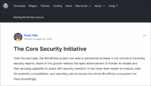 WordPress crea una nueva iniciativa de seguridad ante el aumento de vulnerabilidades detectadas con IA 6